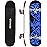 ChromeWheels 31 inch Skateboard Double Kick Skate Board Cruiser Longboard 8 Layer Maple Deck Skateboards for Kids and Beginners