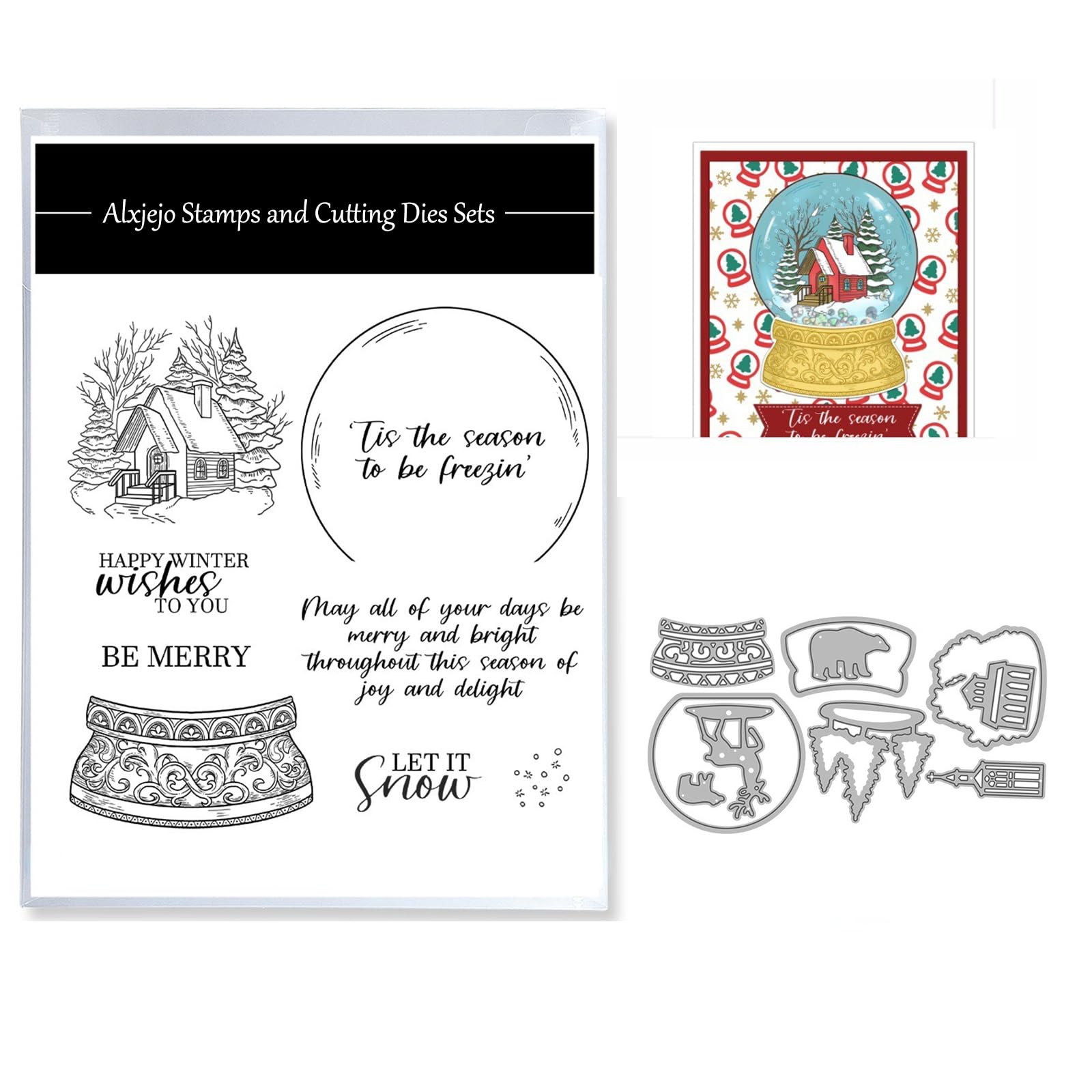 Alxjejo Cutting Dies and Stamps Set 2024-2025-2026,Stamps and die for Card Making for DIY Birthdays, Thanksgiving Day, Valentine's Day, Scrapbooking, Art Craft, Festivals Greeting Card Album