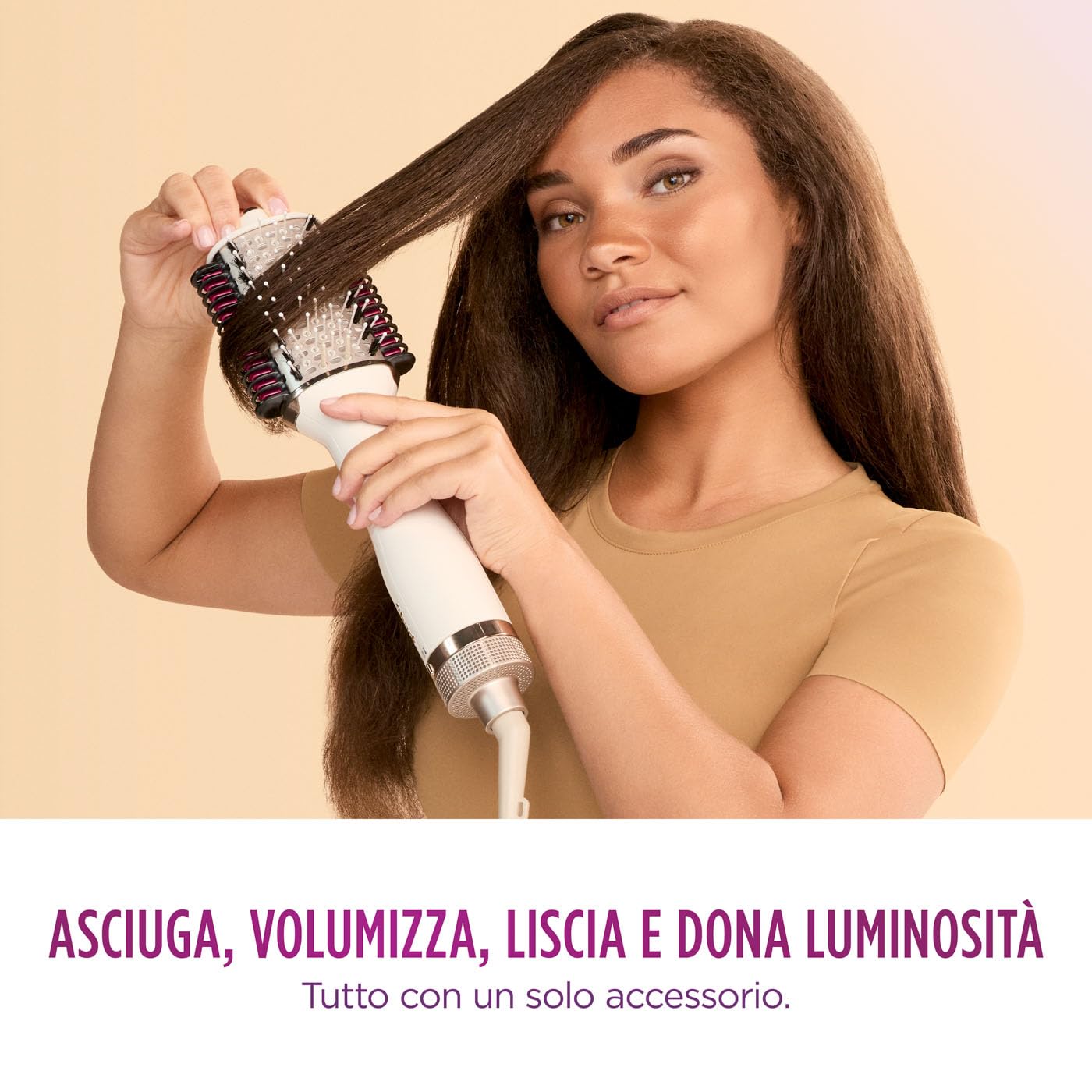 Shark SmoothStyle, Spazzola e pettine riscaldati, modalità wet & dry, spazzola ad aria calda 3 temperature, per tutti i tipi di capelli, seta HT202EU