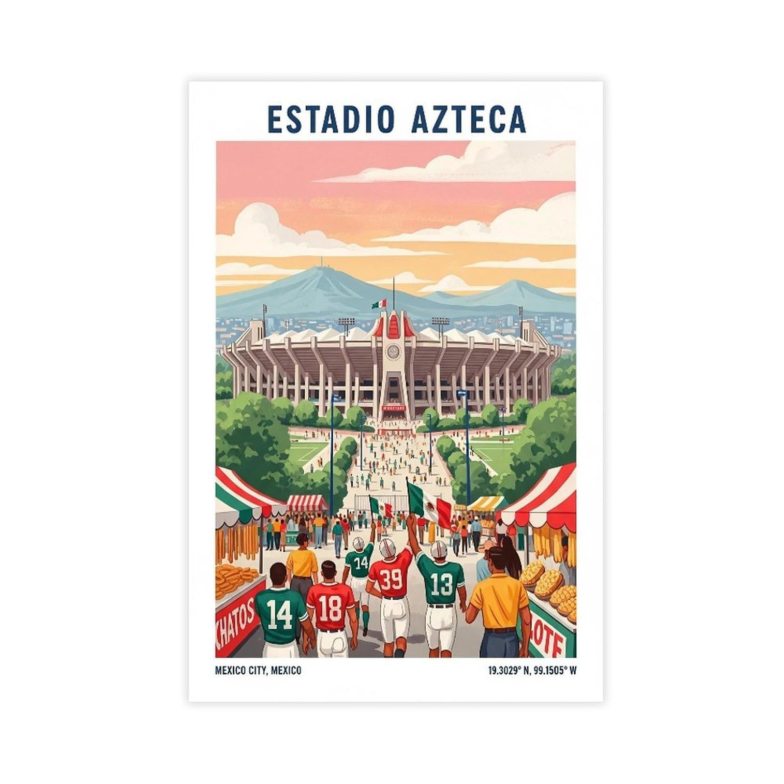 Bareronor Estadio Azteca Football Stadium Canvas Poster for Home Decor Gift