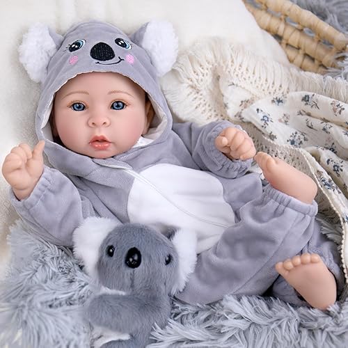 Miniatura 10 de Aori Muñecas de Bebé Realistas de 17 Pulgadas con Cuerpo Suave Ultra Realista y Trajes Rosados para Niñas de 3+ Juego de Simulación, Disfraces