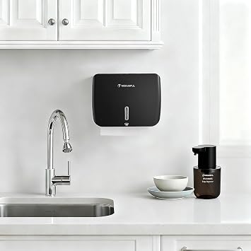 Bathroom Hand Wash Kit Modunful No Drill Paper Towel Dispenser with Locking Feature + Automatic Foaming Soap Dispenser Type-C Rechargeable - Complete Hand Hygiene Solution for Home Bathrooms & Kitche