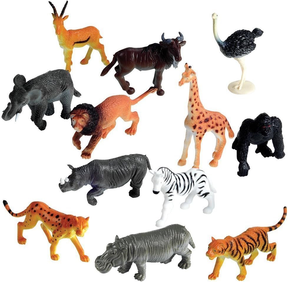 JINKRYMEN Kid's Wild Animals Figures Set (Small, Pack of 6)