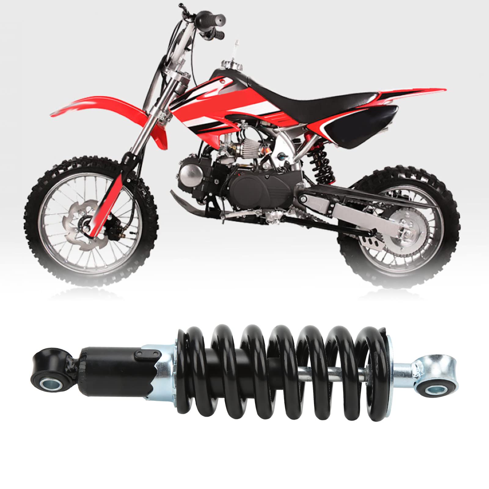 Amortyzator motocyklowy, 240mm amortyzator regulowany wodoodporny dla 50cc do 125cc Dirt pitbike ATV Go Kart Scooter