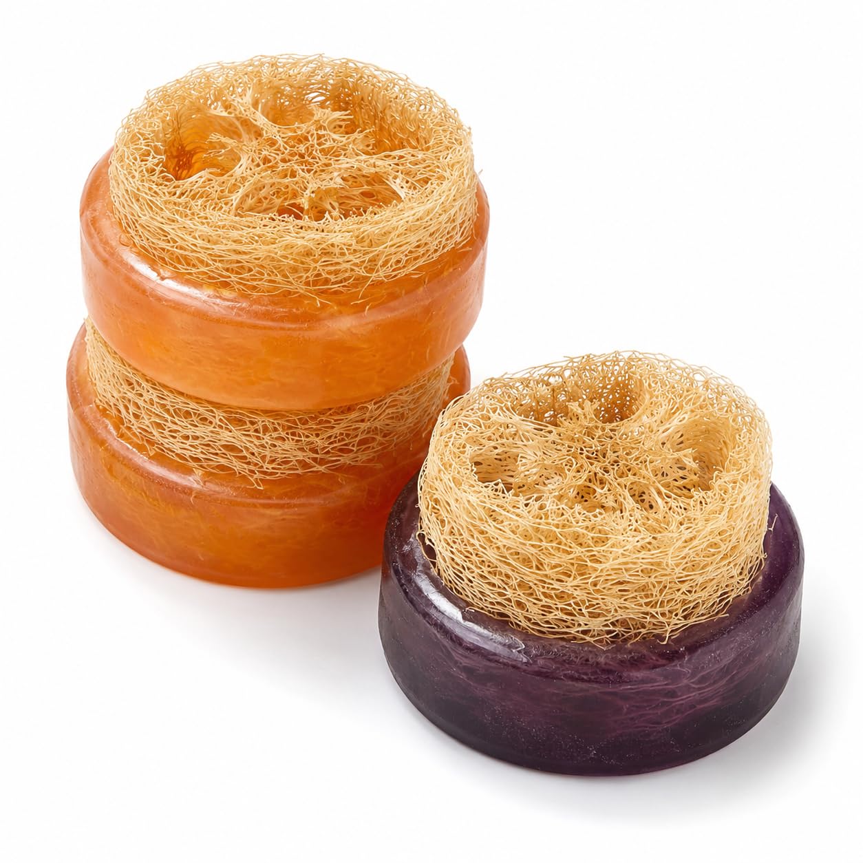 Loofah Foot Scrubber Soap, Lavender, Pack of 3 | Built-in natural loofah, soothing lavender fragrance, SLS & paraben free, 3 x 100 g bars-image-25