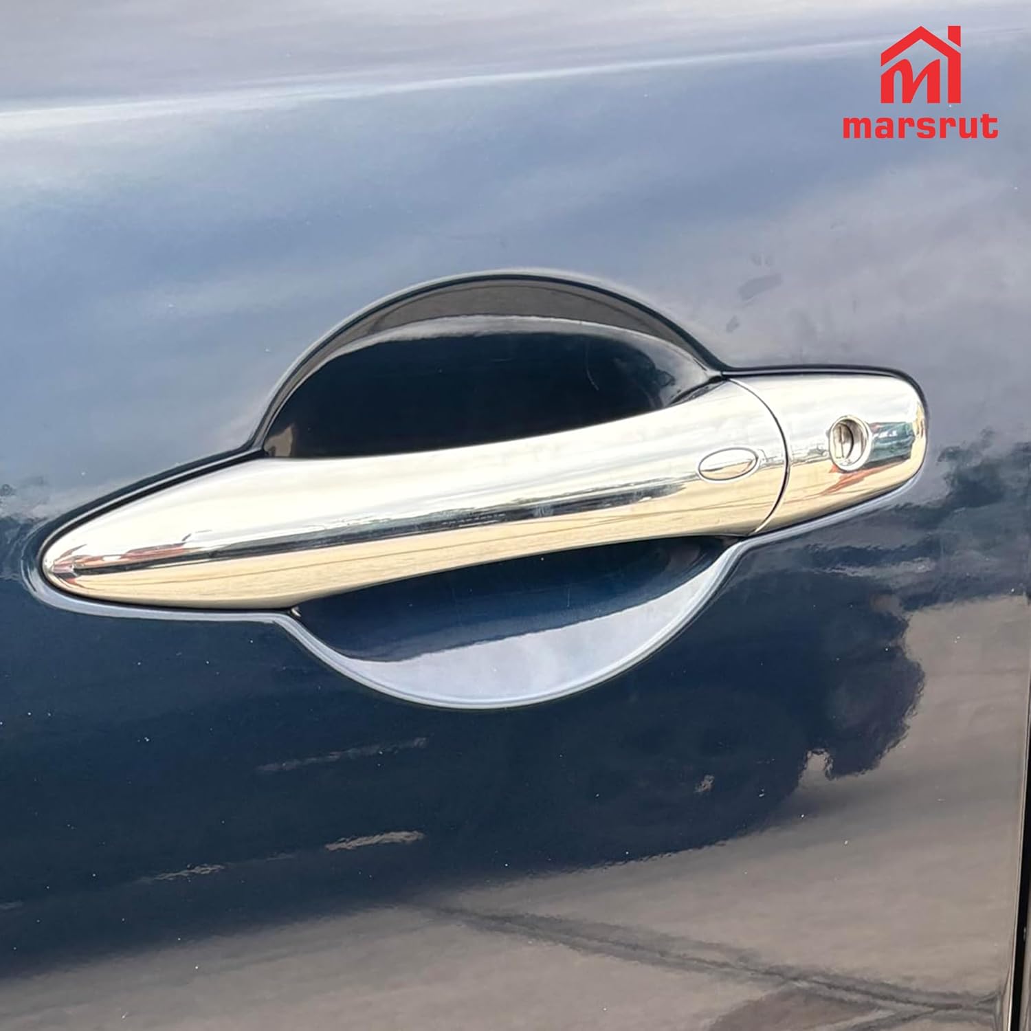 Door Handle Cover Fit for NISSAN Armada 2017-2020 80646-1BA0A for Infiniti QX60 QX70 QX80 2014-2019 EX35 FX35 FX50 QX50 QX56, Left Driver Front Outside Exterior Car Door Handle Escutcheon with Keyhole