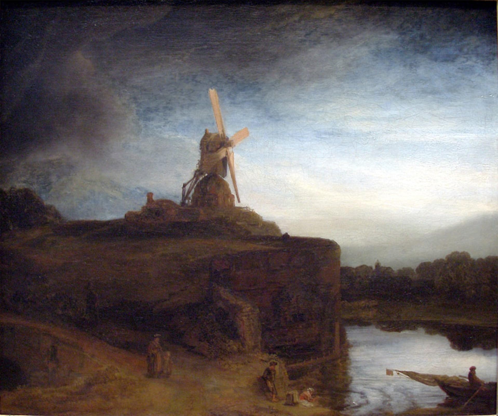 POSTERIIk Famous Modern Artwork Art Mural the Mill by Rembrandt Oil Paintings Pictures for Home Decor 60x90cm