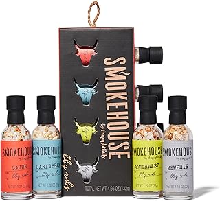 Smokehouse by Thoughtfully BBQ Rubs Gift Set, Vegan and Vegetarian, Barbecue Rub Flavors Include Cajun BBQ, Caribbean BBQ, Memphis BBQ and Southwest BBQ Rubs, Set of 4