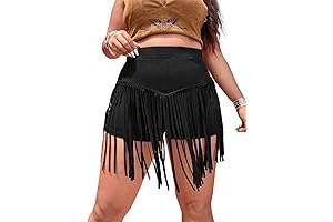 Next-Level Chic: Women's Plus Size Fringe Shorts for Cowgirl Flair