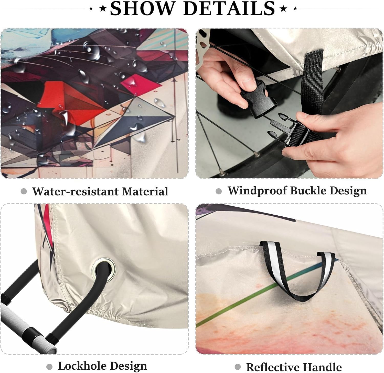 ALAZA Cat Head Art Bike Cover Waterproof Outdoor Ebike Bicycle Covers Tarp Protection for 1/2 Bikes, Sun UV Dust Wind Proof