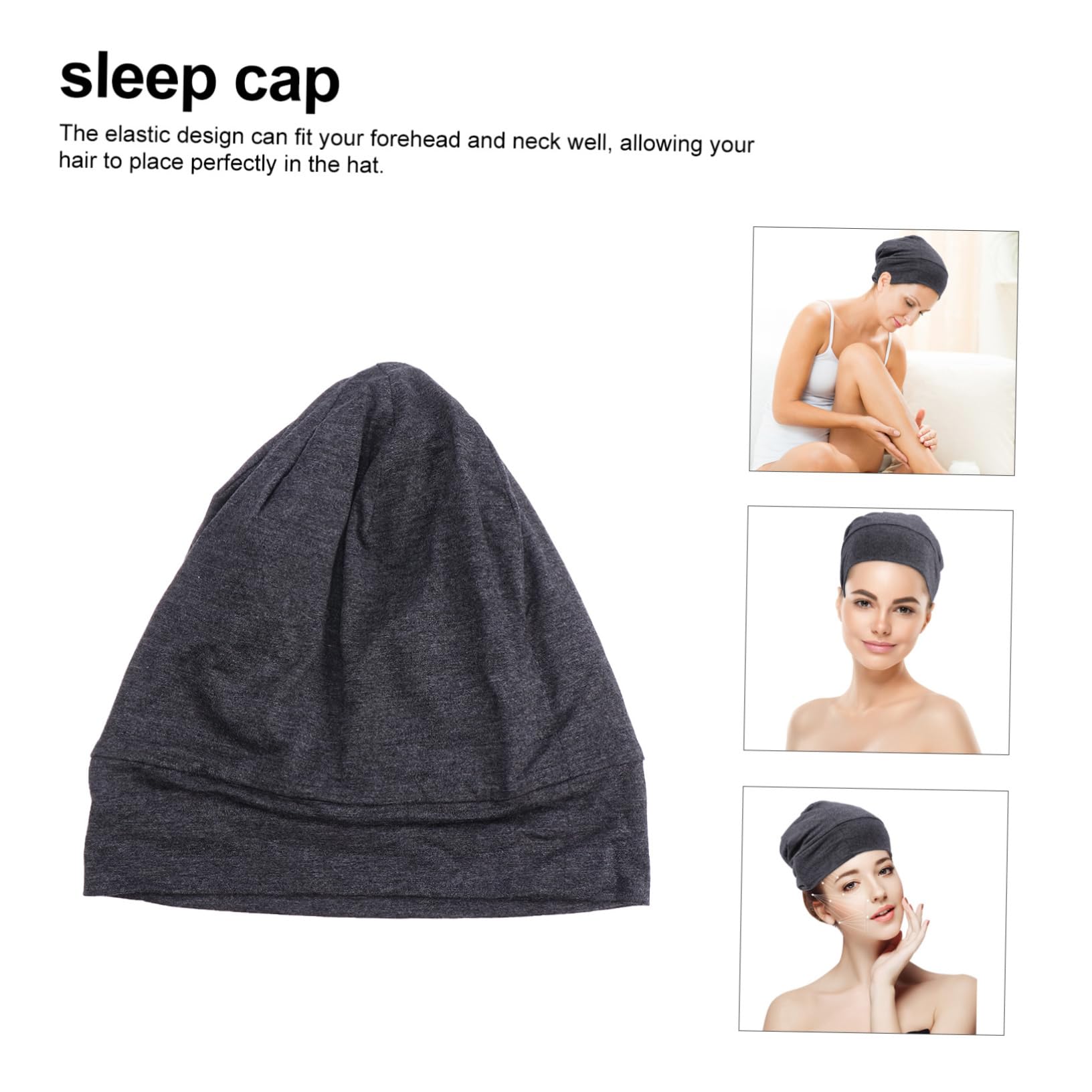 WOFASHPURET Elastic Wide Brim Sleep Hat Women's Chemotherapy Hat Soft Hair Care Bonnet Grey
