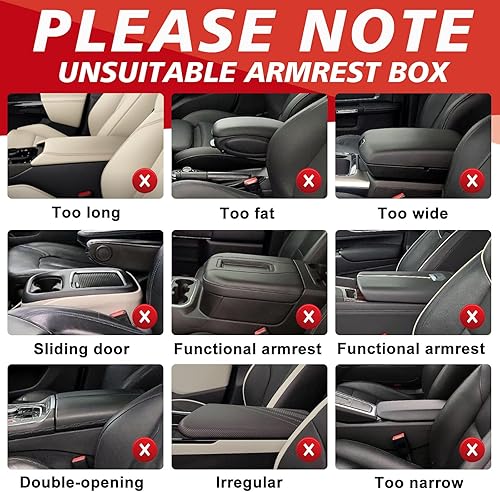 Miniatura 45 de Muslogy Funda de consola central compatible con Honda Pilot 2023 2024 2025, 2024 2025 2026 Ridgeline/Passport Accesorios para apoyabrazos, tapa