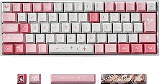 KizunaAI（キズナアイ） 限定コラボデザイン ゲーミングキーボード 日本語配列 有線接続 FUN60 KizunaAI Special Edition 描き下ろしデザイン 限定キーキャップ 専用箱 かわいいピンク 最大0.005mm ラピッドトリガー テンキーレス