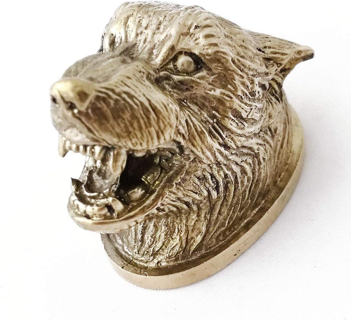 CooB Hunting Knife Finger Guard Bolster & Pommel Animals Set Wild Wolf for Custom Knife Knives Making Handle, DIY Hand-Casted Solid Metal Knife Supplier Accessories (Bronze)