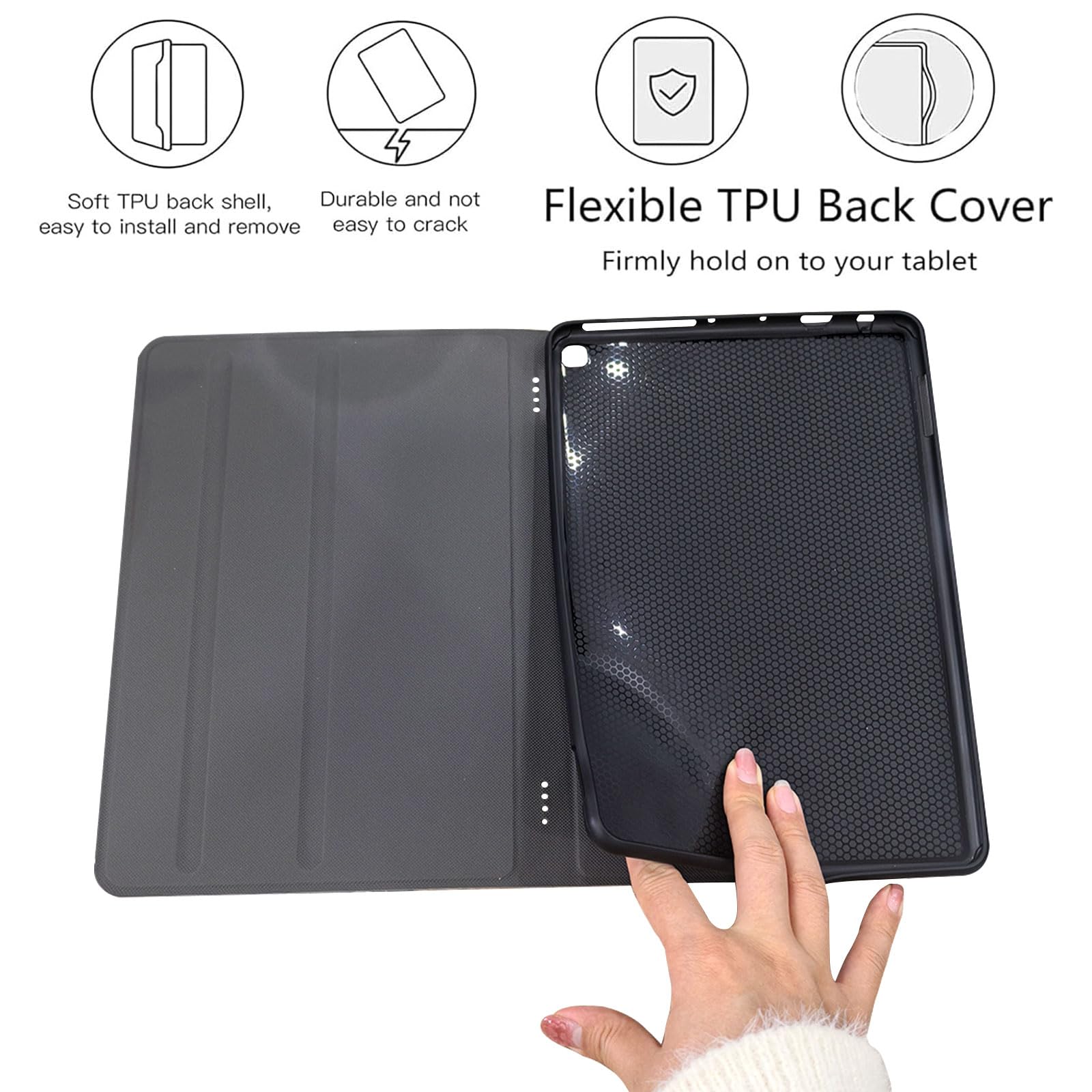 For Aazon Fire HD 10 (2023) PU Leather Tablet Case Tri-fold Stand Pattern Printing Tablet Cover - Don't Touch E - Foto 7