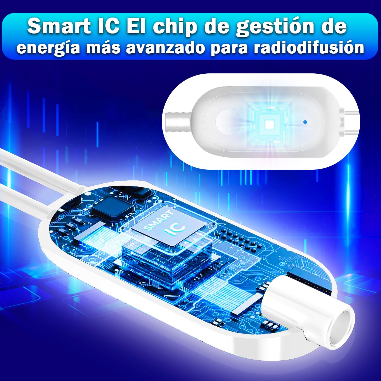 Amplificador de Señal para Antena TV Interior – USB Booster para TDT DVB-T/DVB-T2, Mejora Recepción para Canales HD 4K, Compatible con Smart TV, Cable USB 1 m + Coaxial 0,3 m (White)