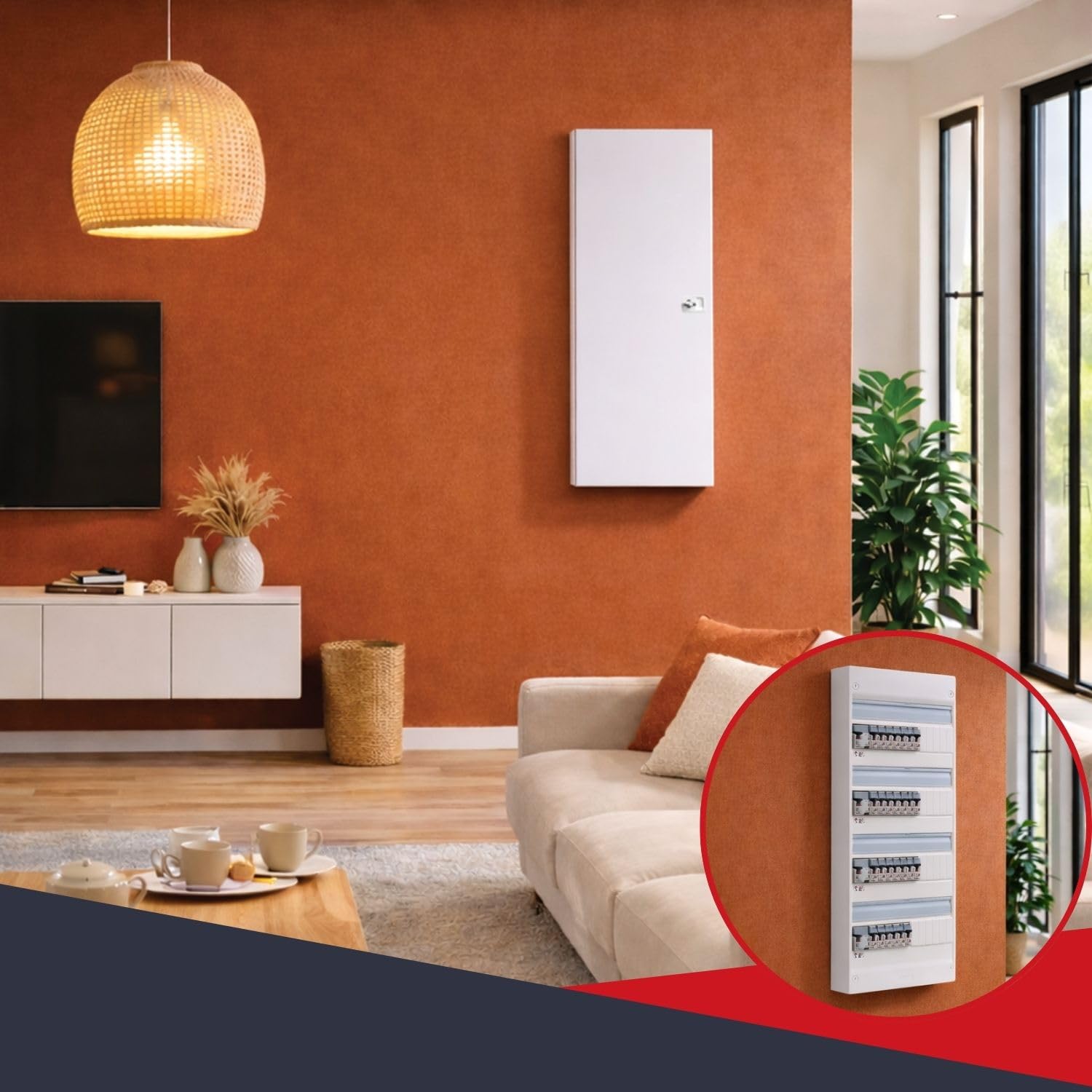 ATOLE - Cofanetto di rivestimento bianco con serratura a chiave per quadri elettrici - H. 790 x L. 340 x P. 140 mm - (taglia 3)