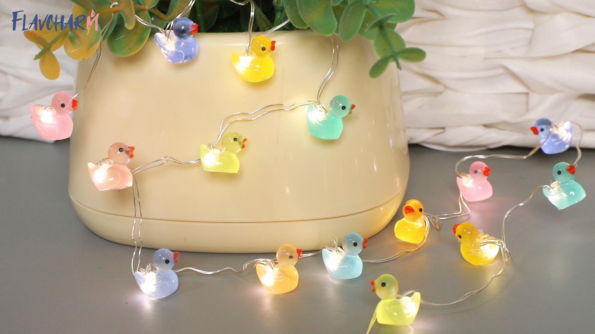 Image of Mini Ducks String Lights USB Plug-in or Battery Operated Remote Timer 10ft 40LEDs Tiny Fairy Light for DIY Dollhouse Decor Micro Landscape Aquarium Craft Charms Birthday Gift Party Favor