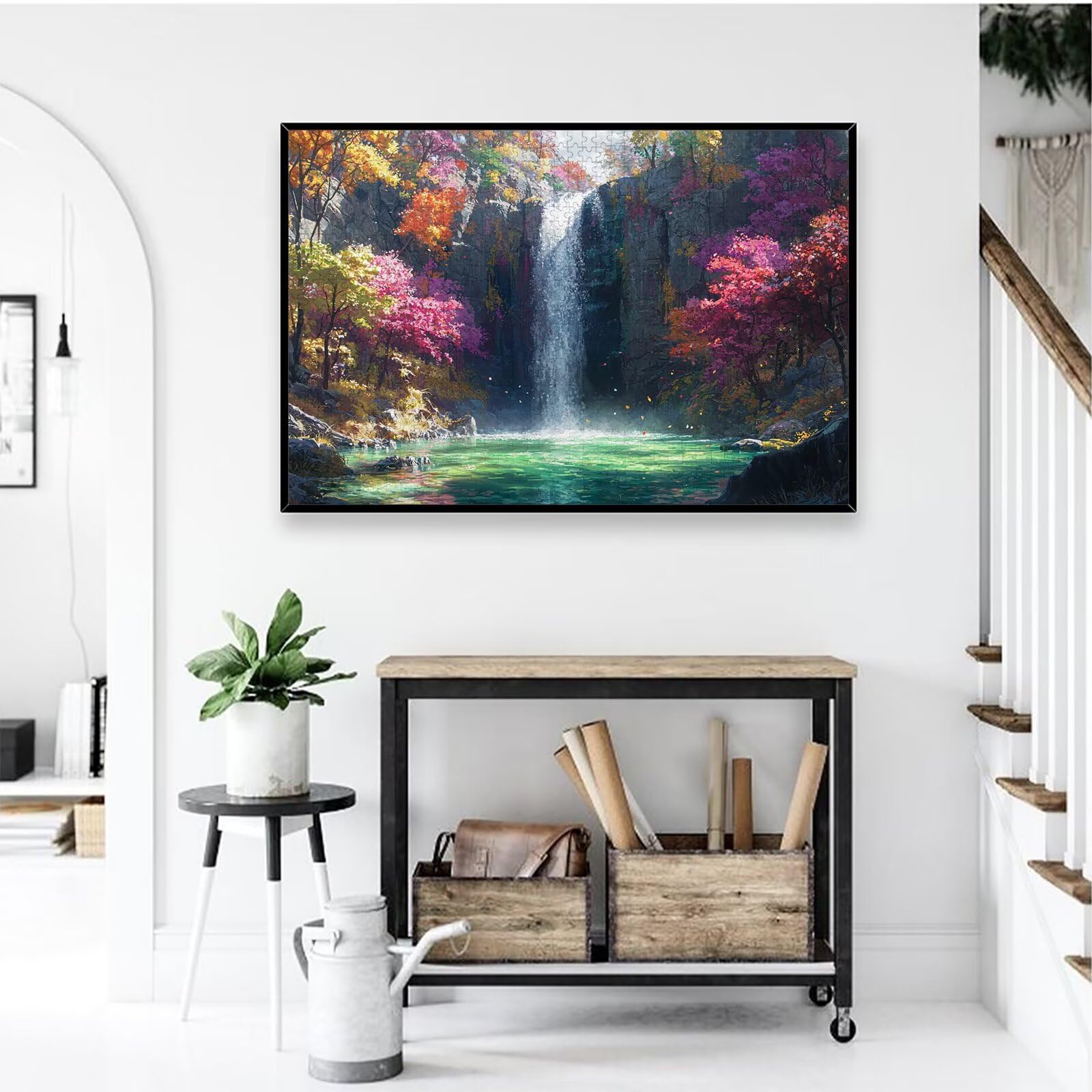 Jesienne puzzle 1000 sztuk, puzzle krajobrazowe 1000 sztuk dla dorosłych i nastolatków, drewniane puzzle z wykwintnym opakowaniem, rodzinne gry edukacyjne, dekoracje domu, prezent dla dorosłych, -2599