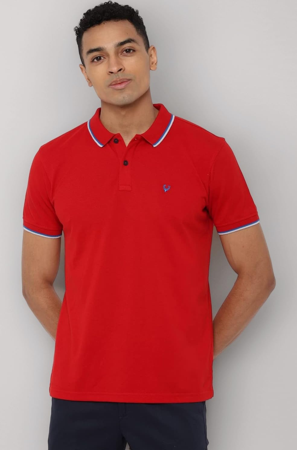 Men’s Solid Polo T‑Shirt | Regular Fit | Premium Cotton | Contrast Tipping Collar | Smart Casual Wear