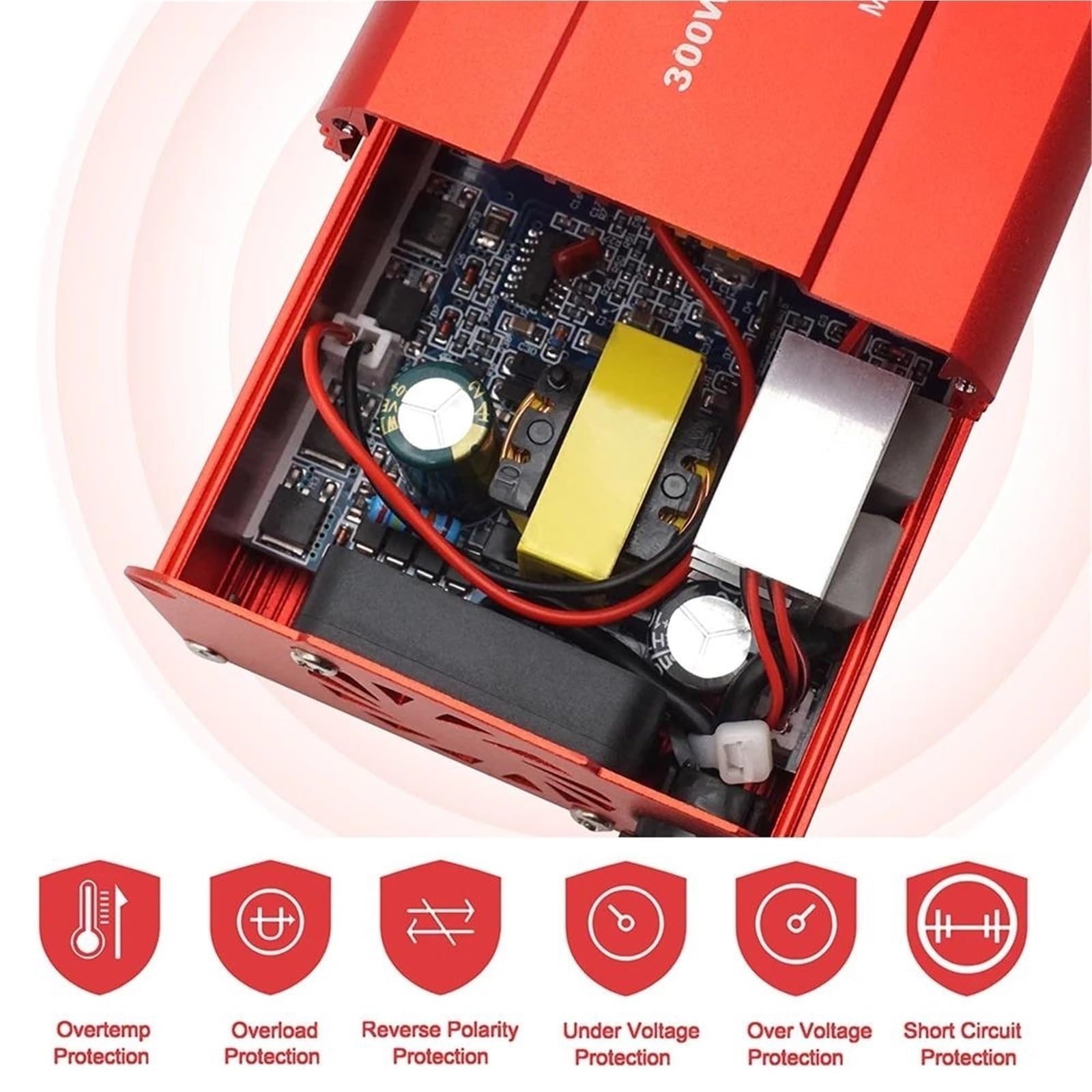 Power inverter Inverter Auto Da 300W DC 12V A CA 110V 220V Convertitore Adattatore Caricabatteria Automatico Onda Sinoidale Modificata Presa(12V 220V)