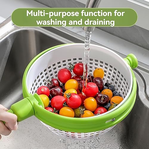 Miniatura 2 de Salad Spinners, Multi-Use Collapsible Spinning Colander with Handle Non-Scratch Steady Vegetable Spinner Fruit Washer Lettuce Cleaner and Dryer,