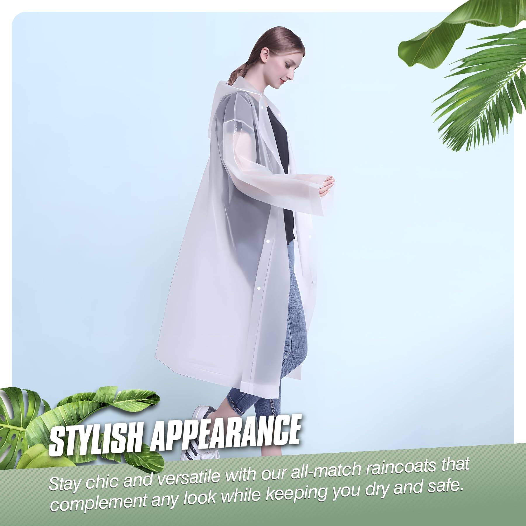 Chubasquero impermeable con capucha 2 unidades reutilizable largo para hombre y mujer