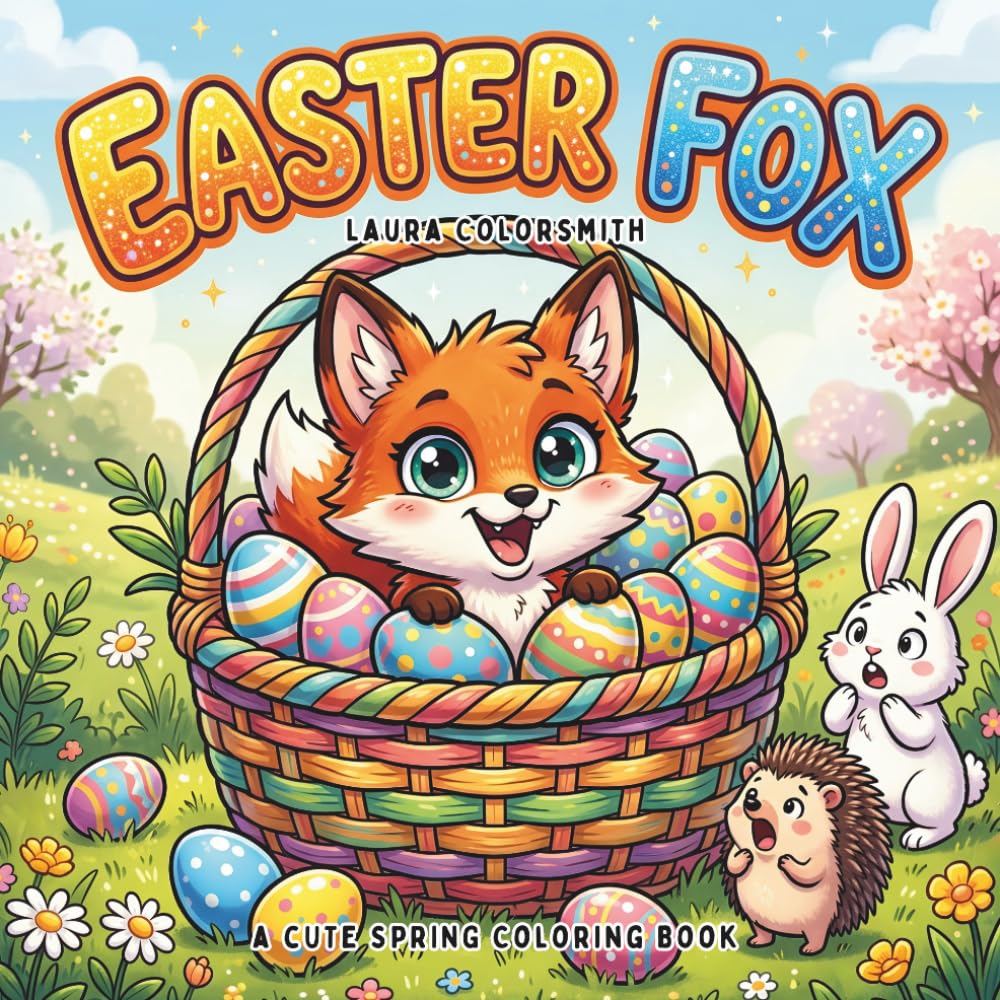 Easter Fox - A Cute Spring Coloring Book: Adorable Fox, Bunny, and Chick Coloring Pages with Easter Eggs and Sweet Springtime Animal Adventures (Coloring Book for Easter)