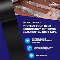 Vista 2 de Imus Seal® Cinta de viguetas de butilo para vigas y vigas de cubierta intermitentes, resistente a los rayos UV, Level Decking™, Protect Your Deck