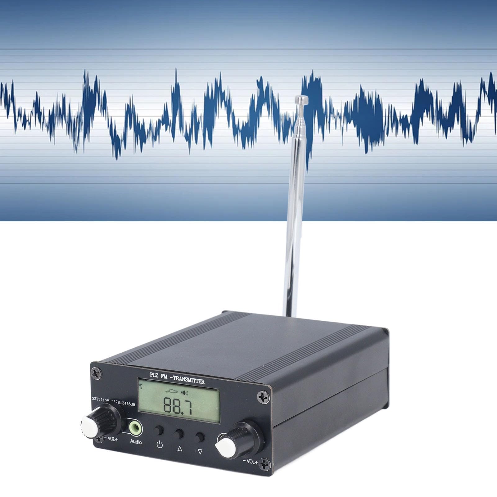 Trasmettitore Stereo FM DC12V Trasmettitore di Trasmissione FM in Lega di Alluminio Mini Stazione Radio Stereo per Cinema e Chiese All'aperto