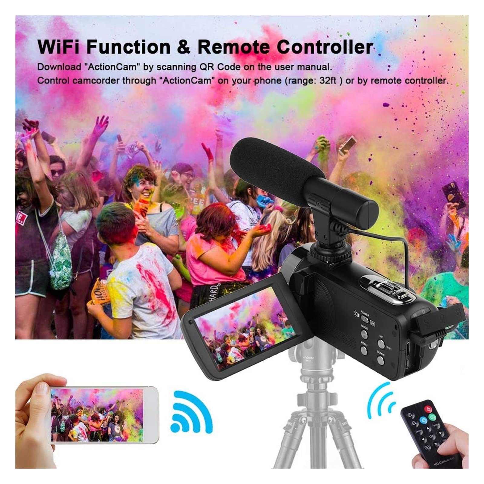 Amazon | ビデオカメラ 4k、 2 個デジタルビデオカメラ 4 18K