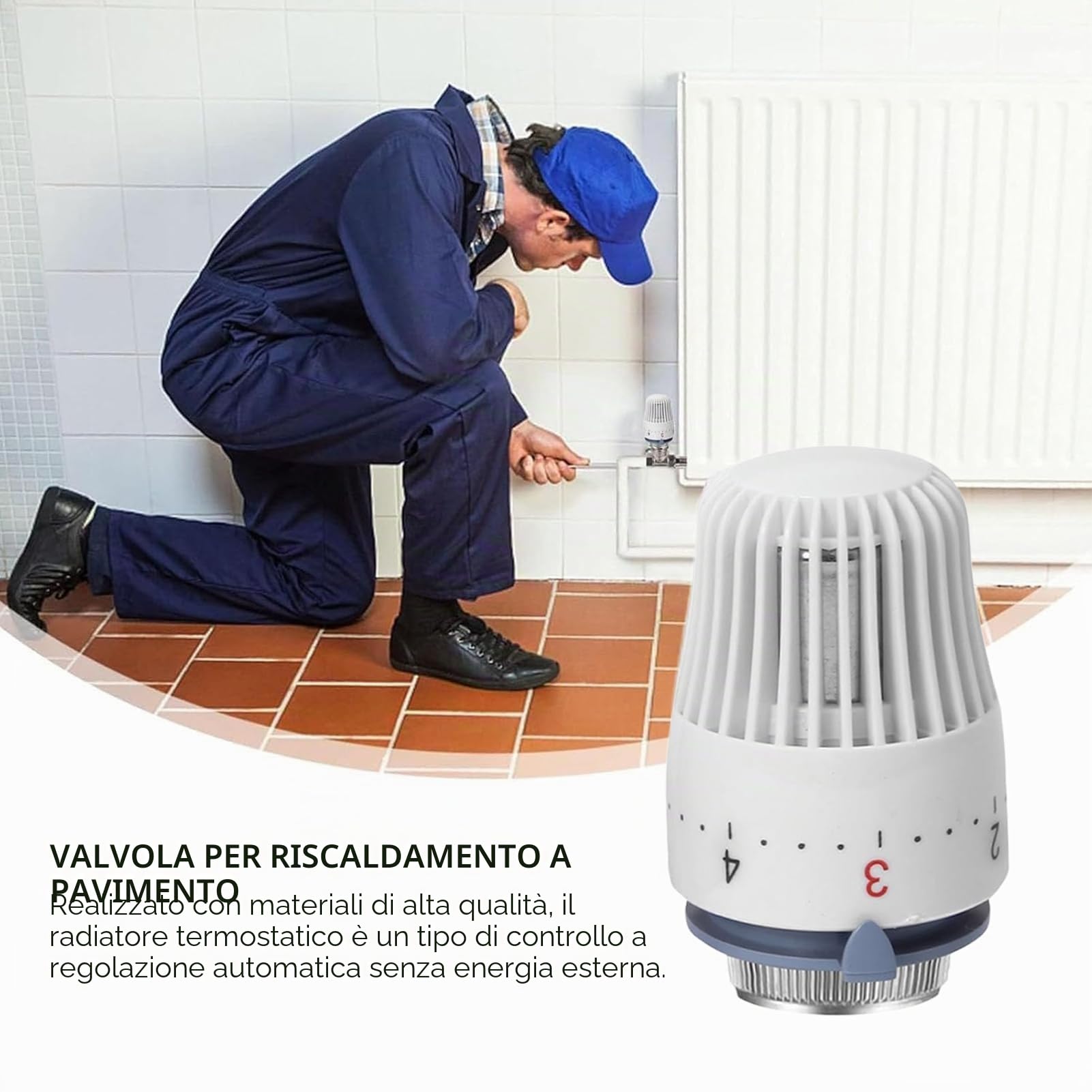 8 pezzi di testine termostatica, testina termostatica per radiatore con filettatura M 30 X 1,5, testina termostatica per valvola radiatore, termostato per riscaldamento, termostato per radiatore