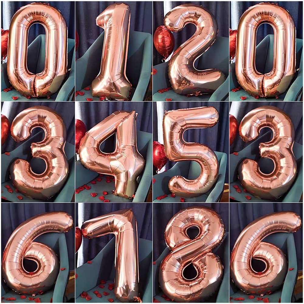 Foil Globo Número 5 Azul 40" (101cm), Inflable Helio o aire, Gigante Numeros 0-9, 10-19, 20-29, 30-100, Grande Globos Decoración para La Boda Aniversario y Cumpleaños Fiestas — view 22