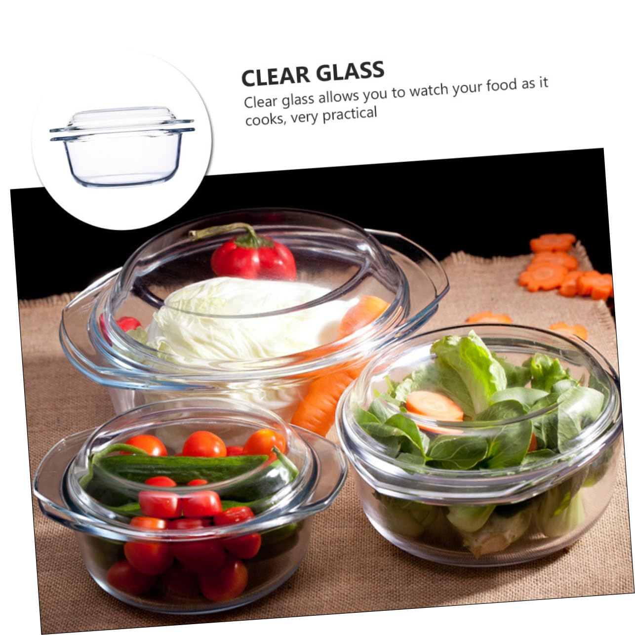 SHOWERORO Glasschüssel Mit Deckel Hitzebeständige Ofenglas-schüssel Mikrowellen-glasbehälter Klar Und Für Kochen Und Erwärmen