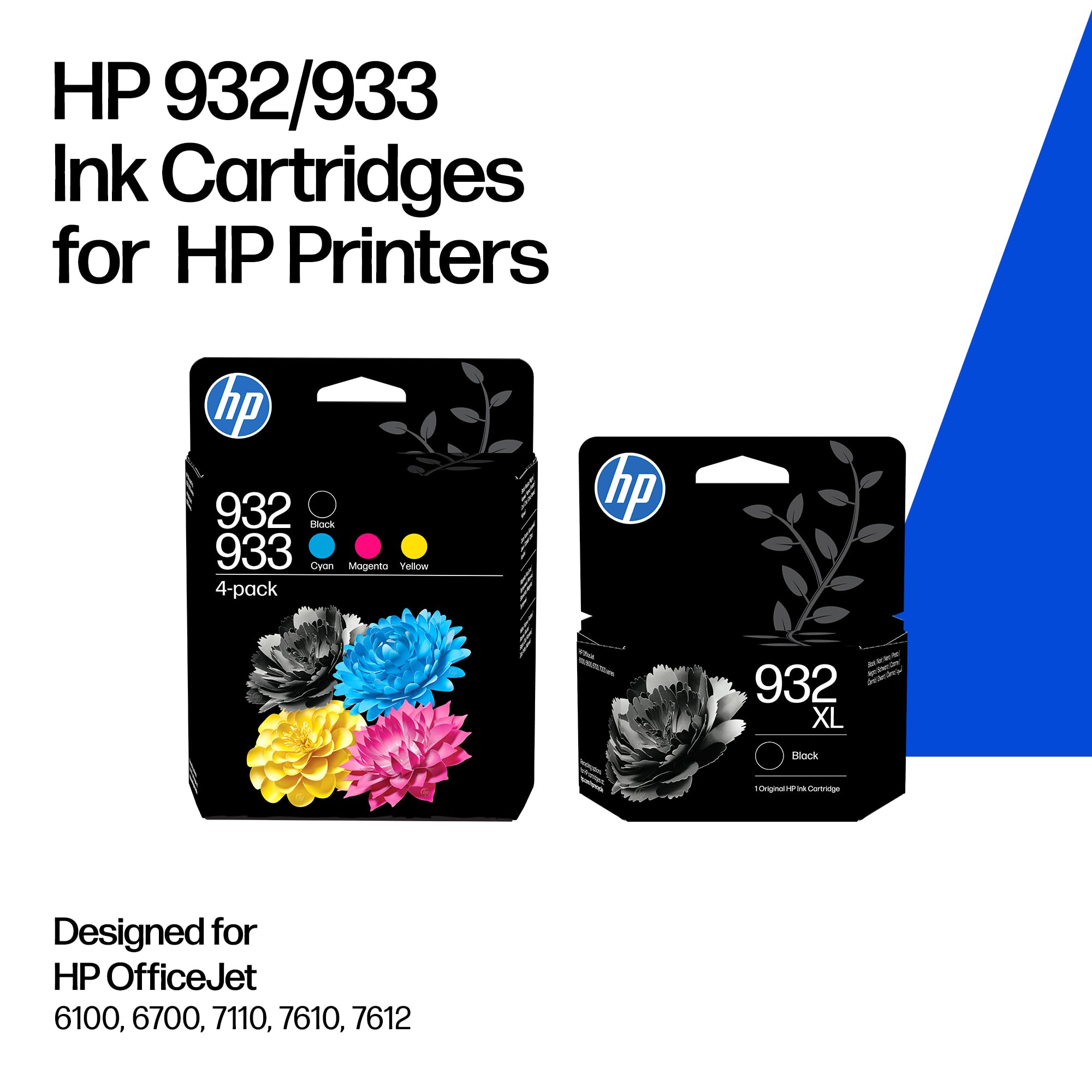 HP 932XL Negro, Cartucho de Tinta Original, Alta Capacidad | Compatible con HP OfficeJet 6100, 6600, HP OfficeJet Pro 6700, 7000, 7000, 7000, 1000 páginas (CN053AE)
