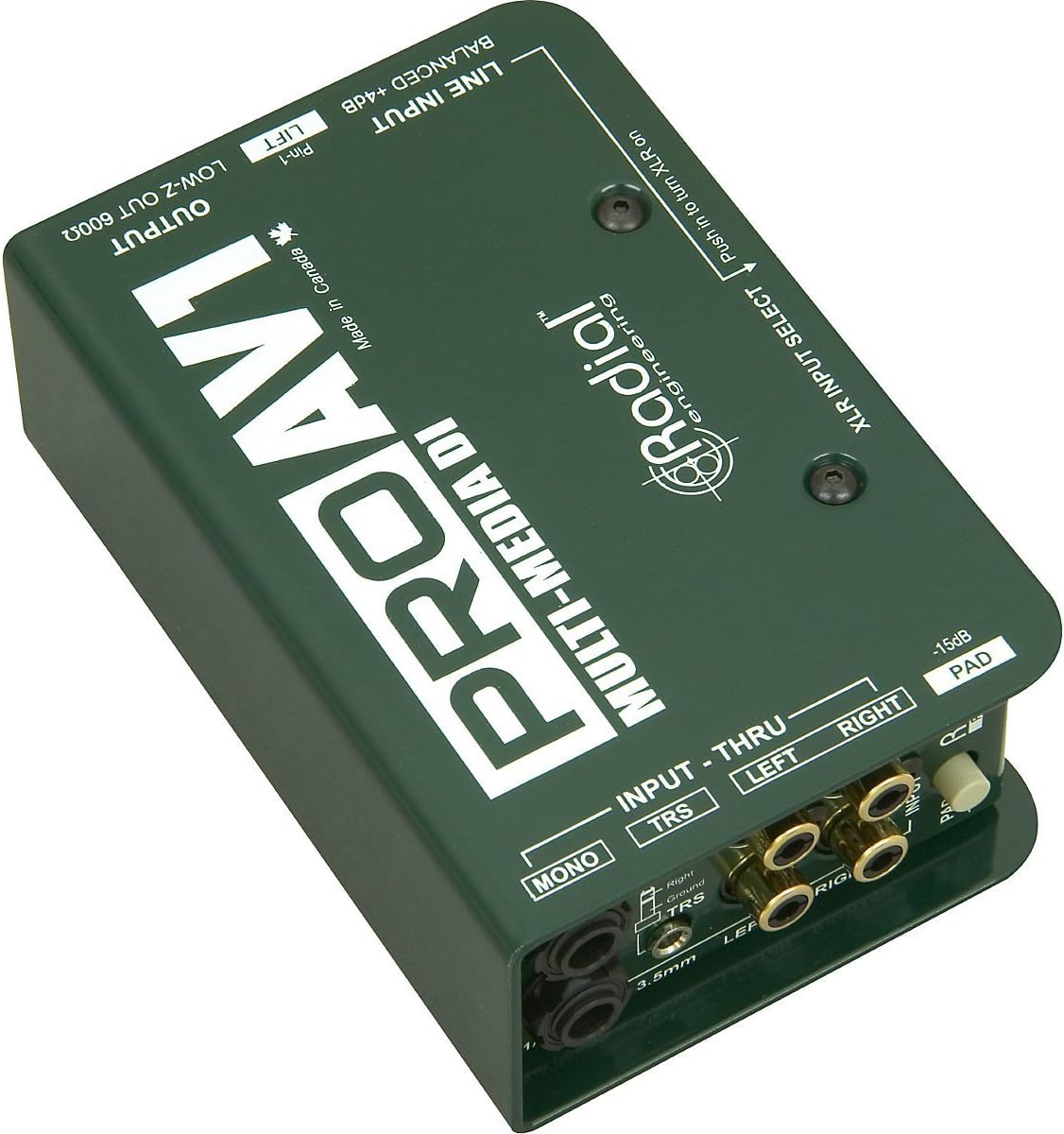 Radial ProAV1 Passive 1-channel Direct Box Multimedia DI with Senor Cables 20' XLR Microphone Cable