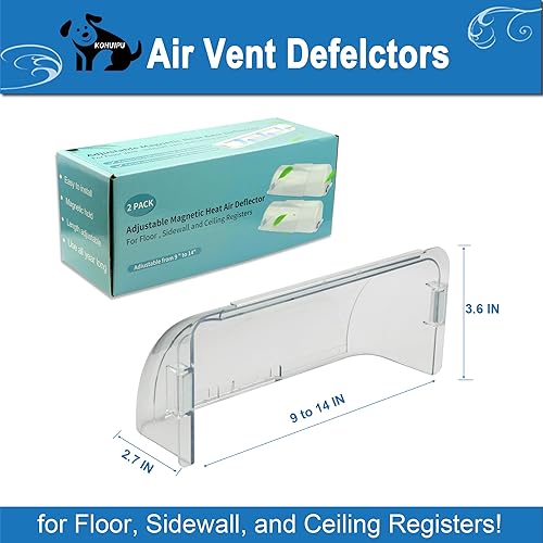 Miniatura 5 de Deflector de ventilación de aire para registros de piso, pared lateral y techo, deflectores de ventilación de registro con imán de neodimio (paquete