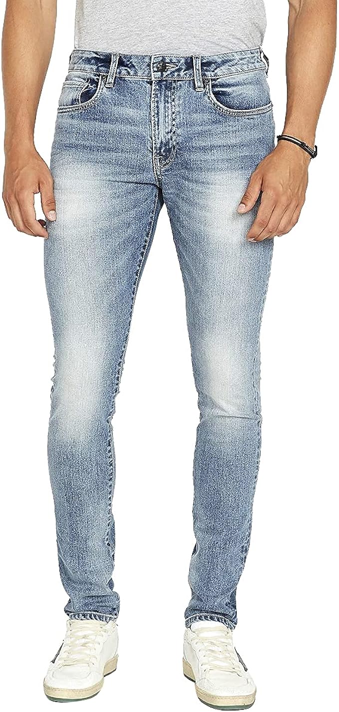 Buffalo David Bitton Men's Skinny MAX Jeans, Light Medium Indigo