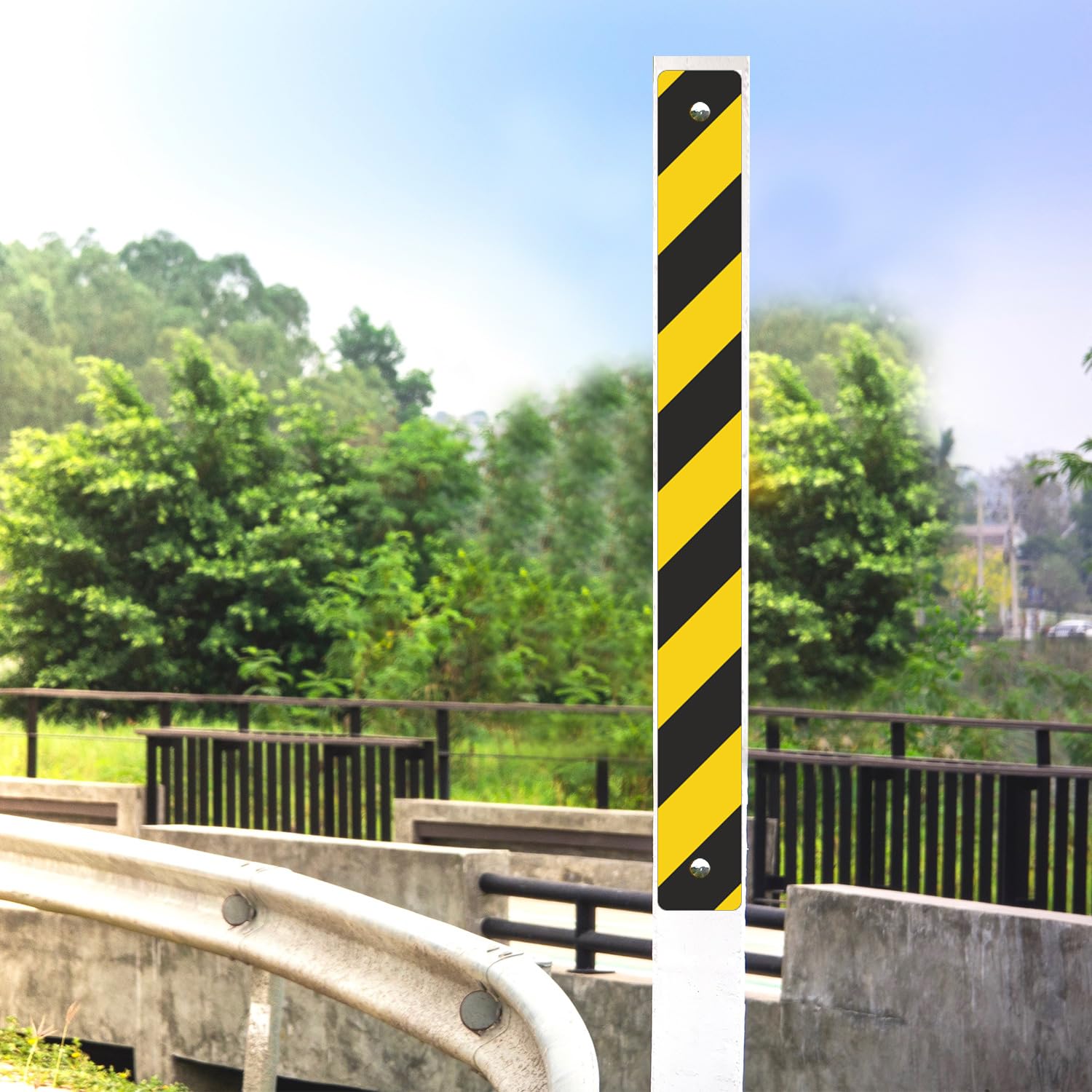 Señal de aparcamiento SmartSign con texto en inglés "Reflective Sign Posts", color negro y amarillo, 3" x 30", negro sobre amarillo, 1