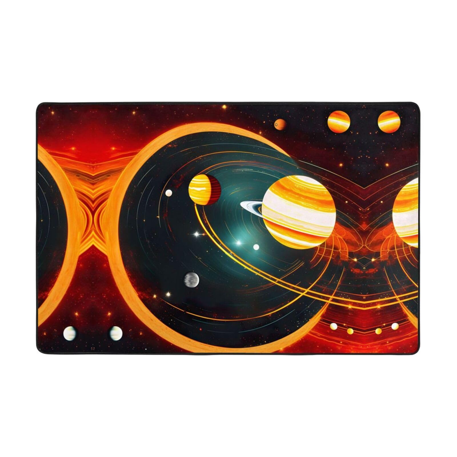 Tapis chambre doux système solaire, tapis imprimé ultra moelleux lavable