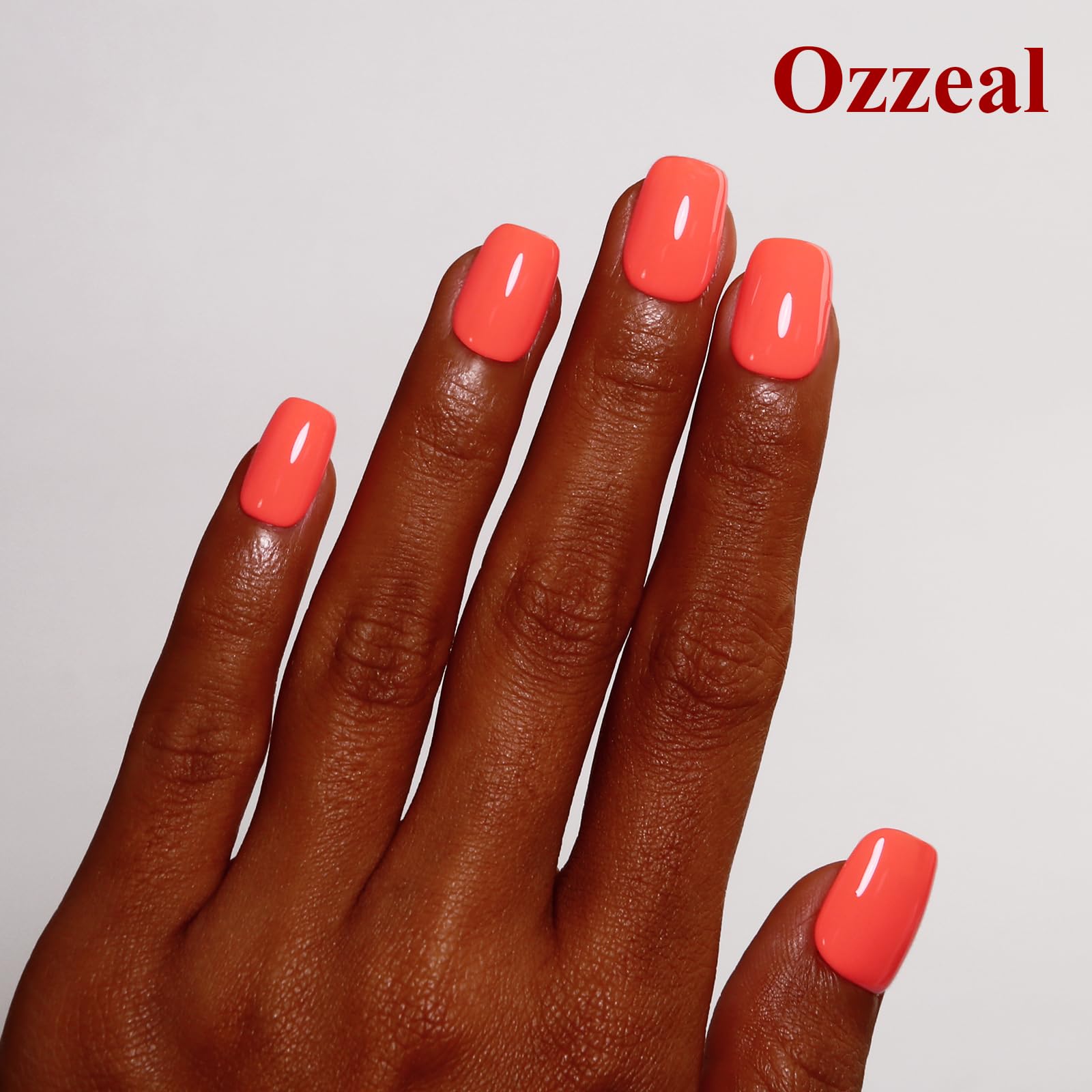 Ozzeal Gel Polish - 0.5 Fl Oz Bright Coral Orange UV LED Soak off Nail Polish for Spring Summer Manicure Salon DIY Art — view 3