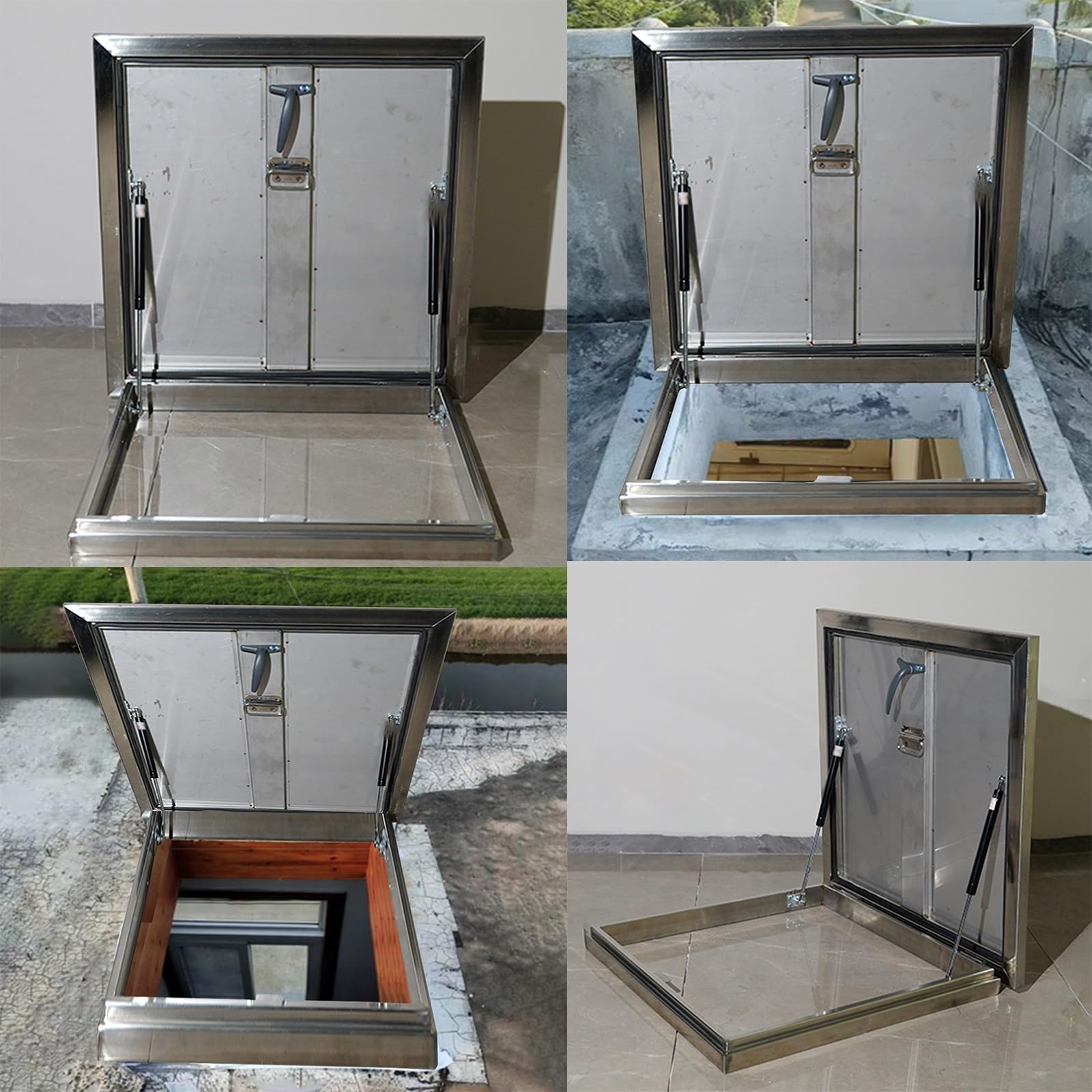 Konfigurowalne wodoodporne drzwi wejściowe do piwnicy Lar Emerncy Hatch (195 x 145 cm) do dostępu do dachu przemysłowego i bezpiecznego dostępu Solut