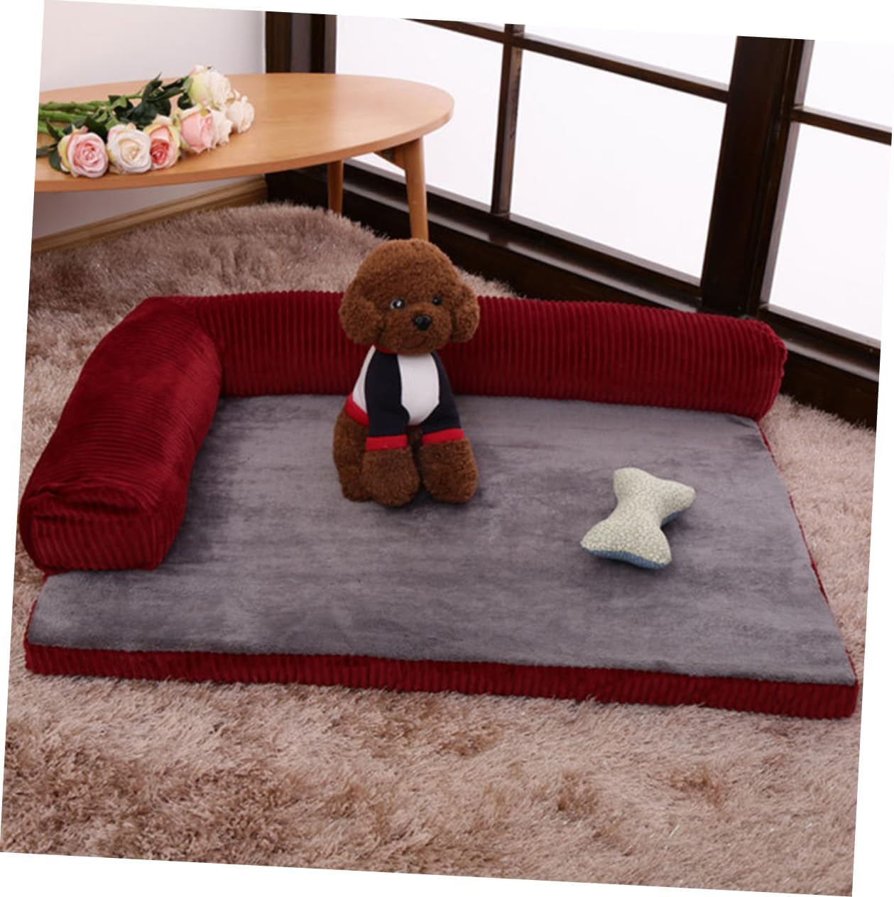 70cm Pet Sofa Dog Sleeping Cushion Removable Solid Corduroy Dog Cushion Warm Corner Couch for Cats