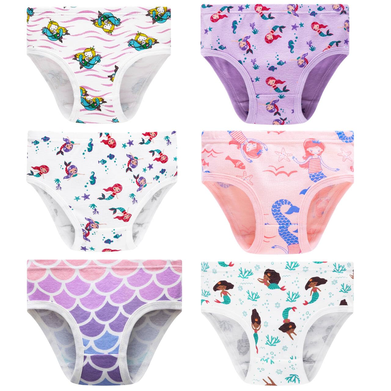 Family Feeling Girls 100 Cotton Underwears - Comfortable Breathable Printed Pattern Panties for Child