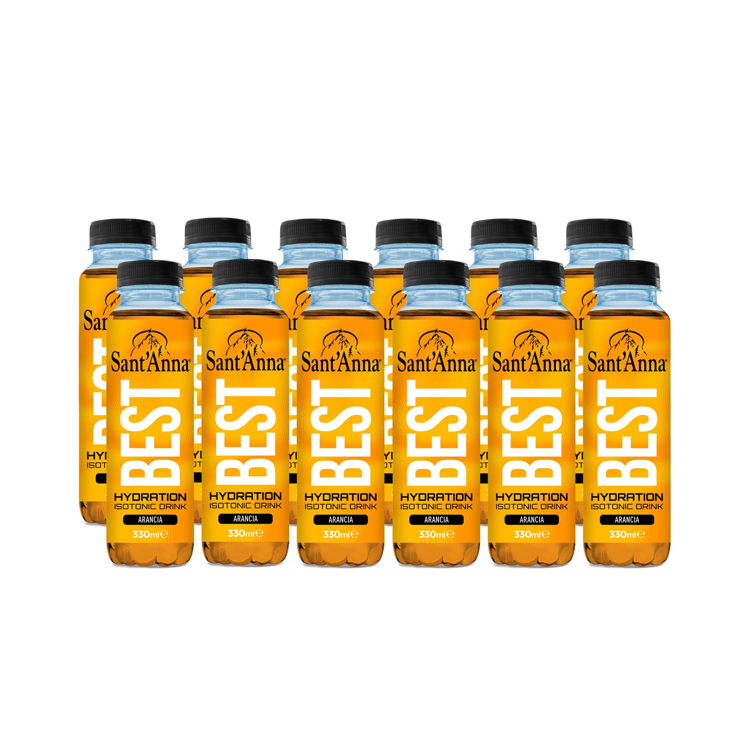 Sant’Anna BEST all'Arancia in bottiglie da 330 ml | Bevanda isotonica idratante per sportivi non gassata | Senza glutine con Vitamina B6