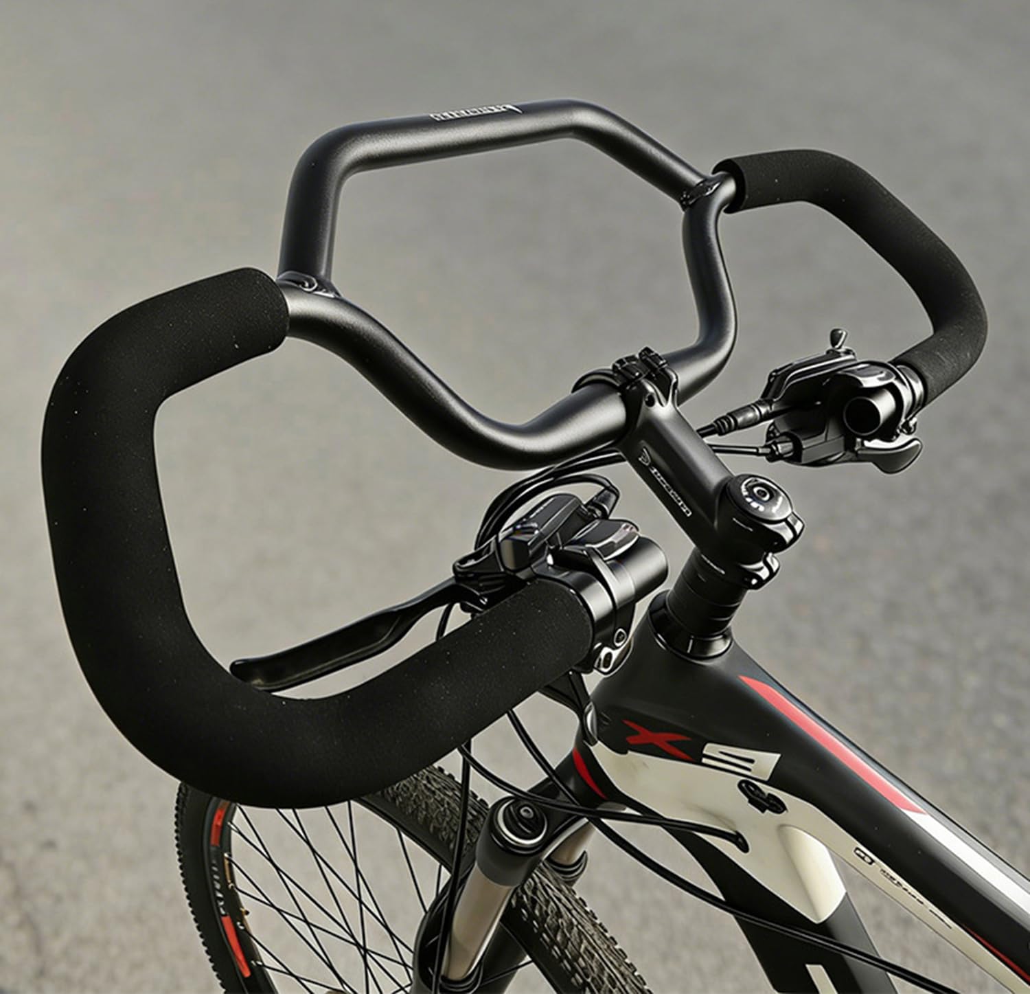 Manubrio per Bici ergonomico in Lega di Alluminio con impugnature in Schiuma da 35 cm – Barra Comfort Larga 58 cm Sostituzione Leggera per Bici elettriche MTB Cruiser e Bici da Città