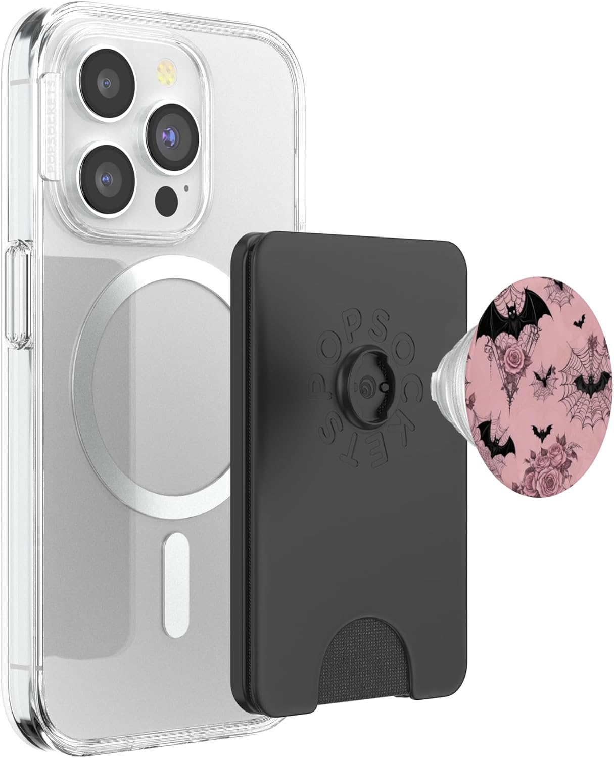 Halloween Flowers Bat Spider PopSockets PopWallet for MagSafe
