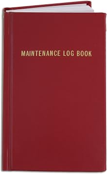 BookFactory Maintenance Log Book, Red, Hardbound, 120 Pages