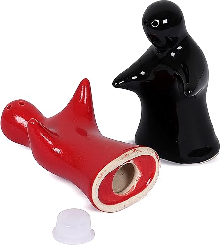 Miniatura 4 de Juego de condimentos de sal y pimienta y especias lindo, novedoso, moderno y vintage, diseño de abrazo para pareja, dispensador decorativo retro de