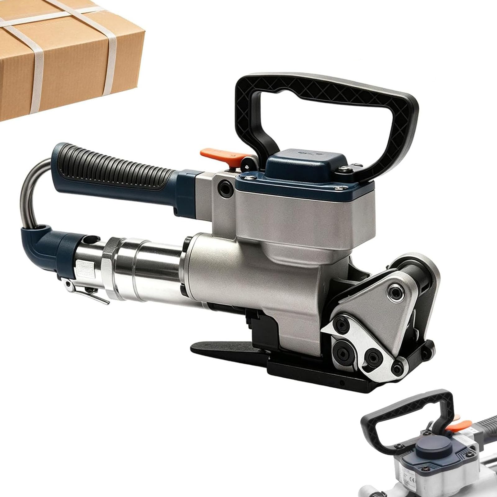 VILA SMO Pneumatic Strapping Tool, Automatic Handheld Strapping Machine, 3500n Max Tension, 2-5s Welding, Heavy-duty Industrial Packaging For Wood, Metal, Paper. 19mm-25